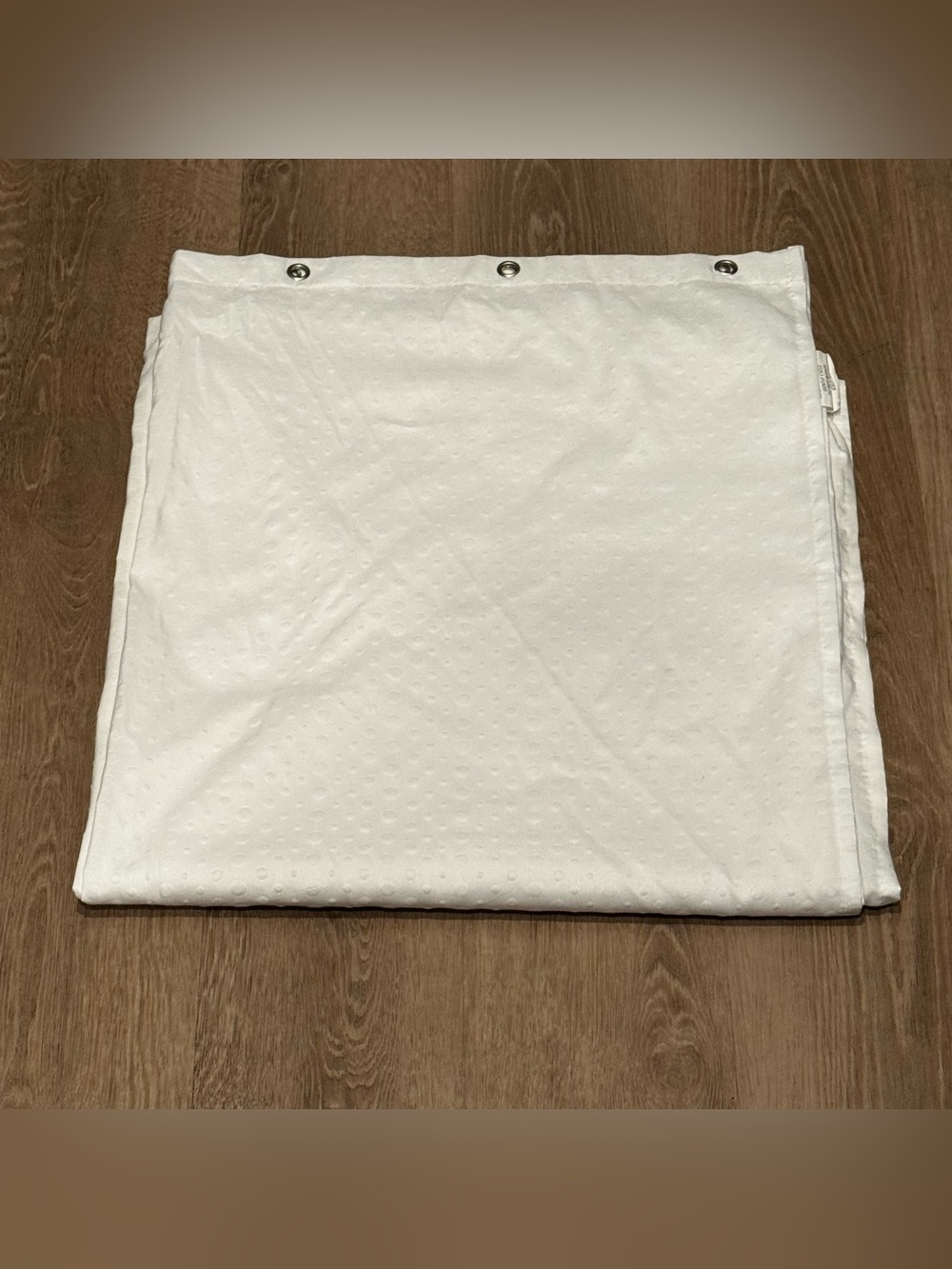 White Textured Shower Curtain Panel